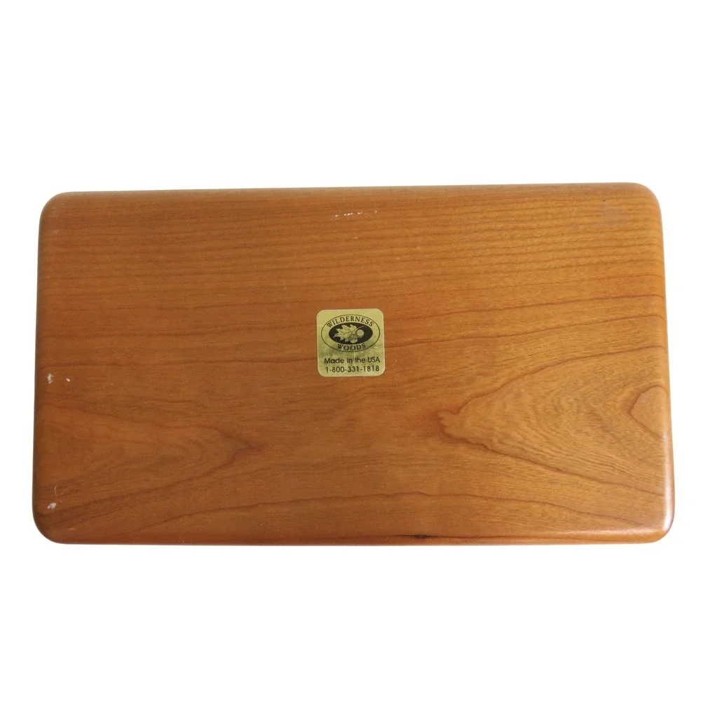 Wilderness Woods Wooden Jewelry‎ Trinket Storage Box Engraved Rose Design USA